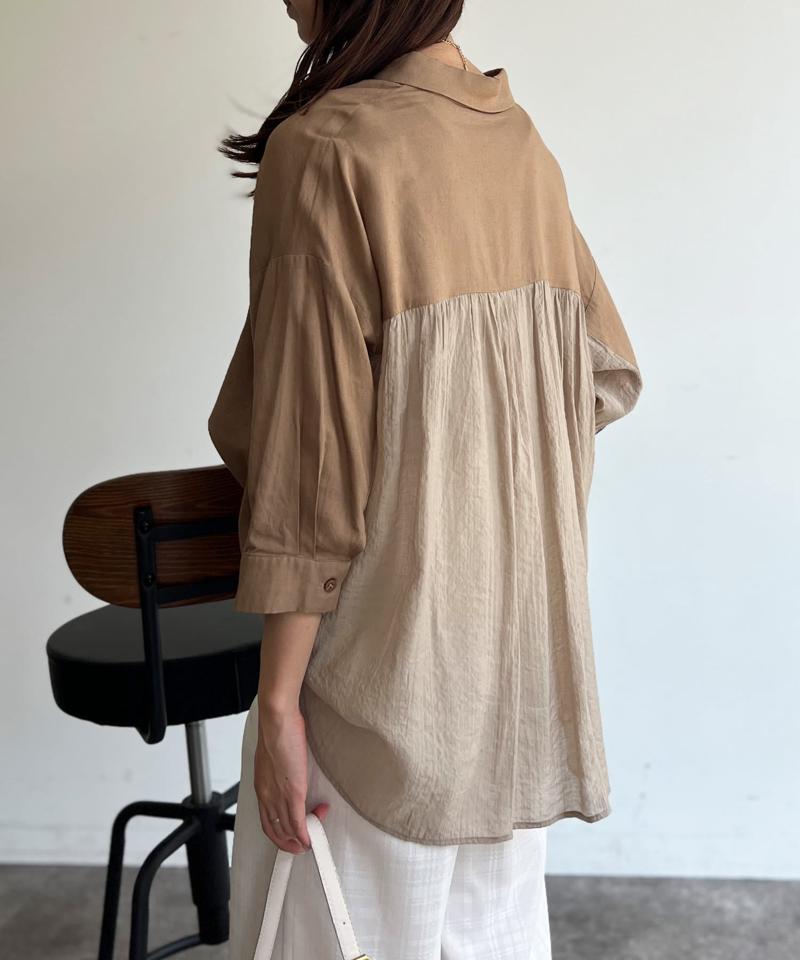 BACKシアーリネンシャツ