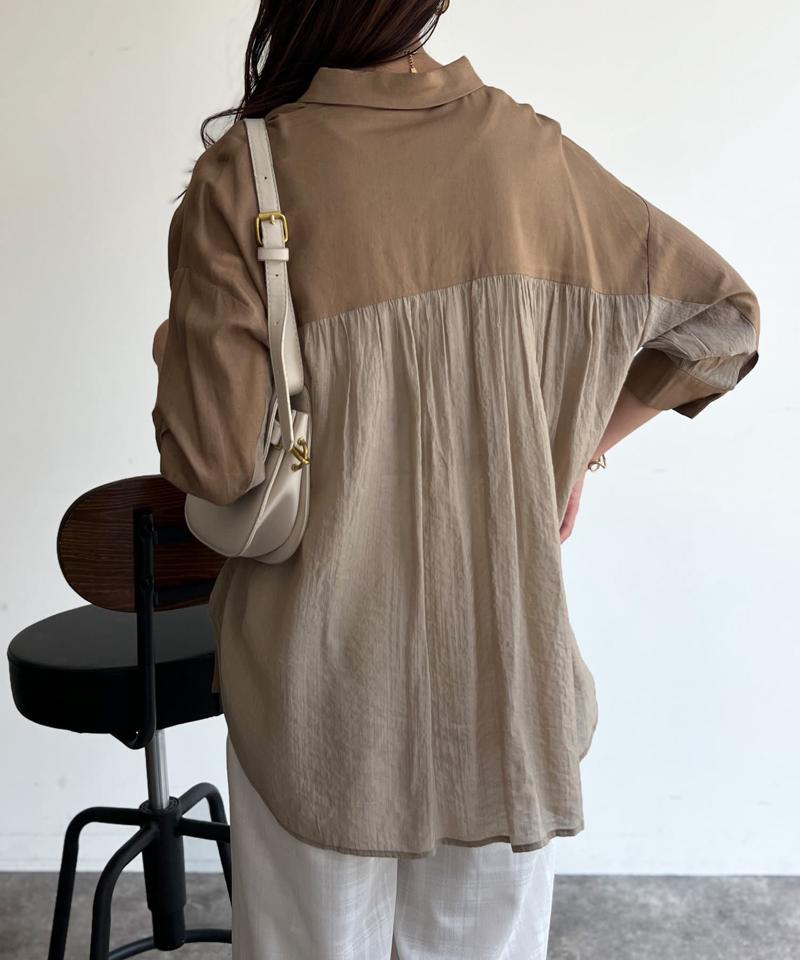 BACKシアーリネンシャツ