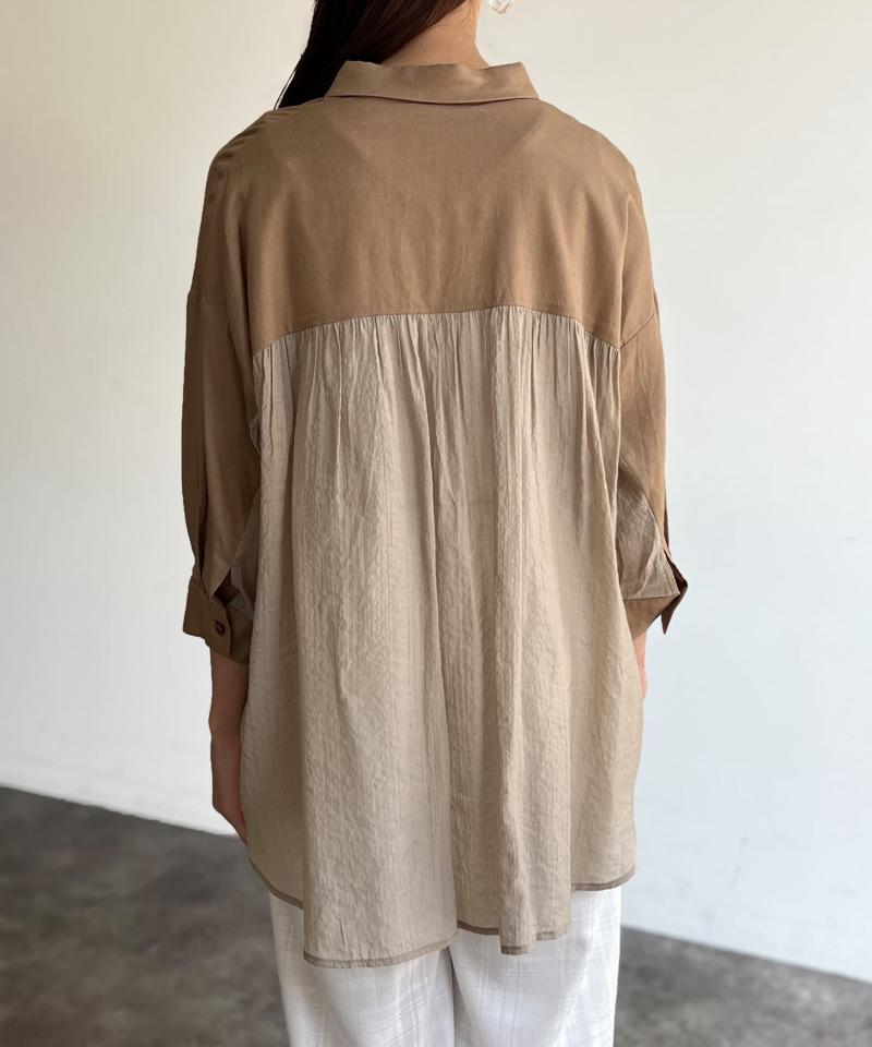 BACKシアーリネンシャツ