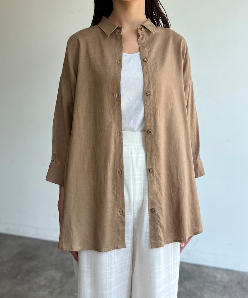 BACKシアーリネンシャツ
