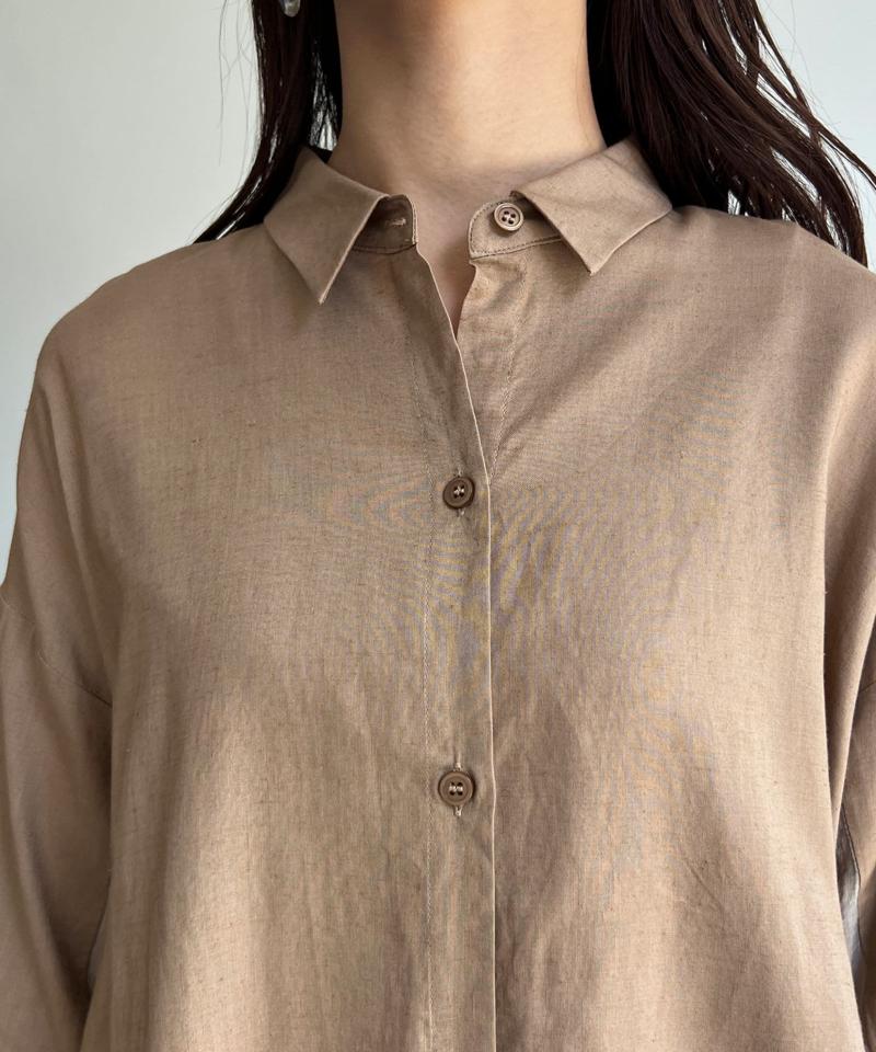BACKシアーリネンシャツ