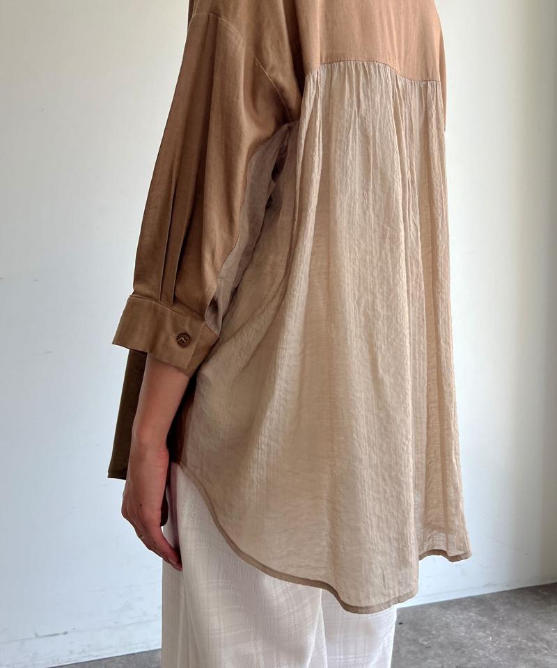 BACKシアーリネンシャツ