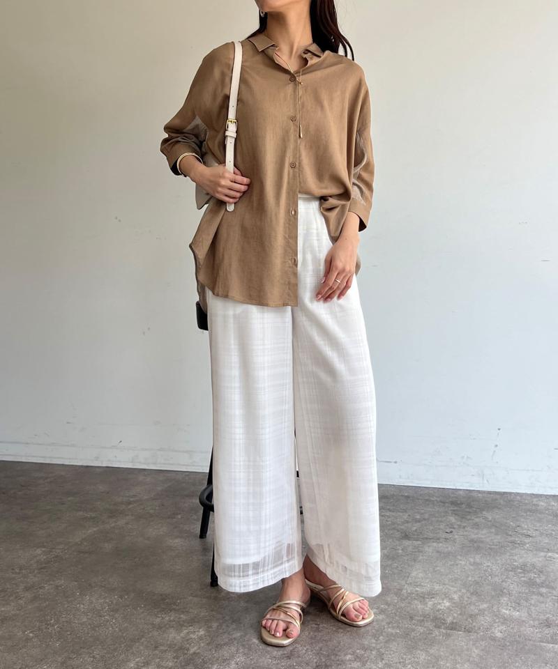 BACKシアーリネンシャツ