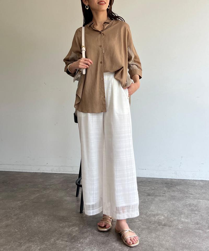 BACKシアーリネンシャツ