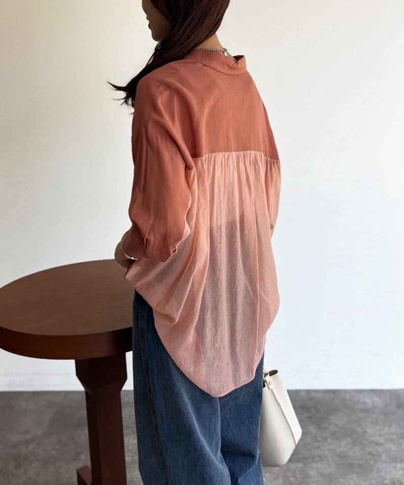 BACKシアーリネンシャツ