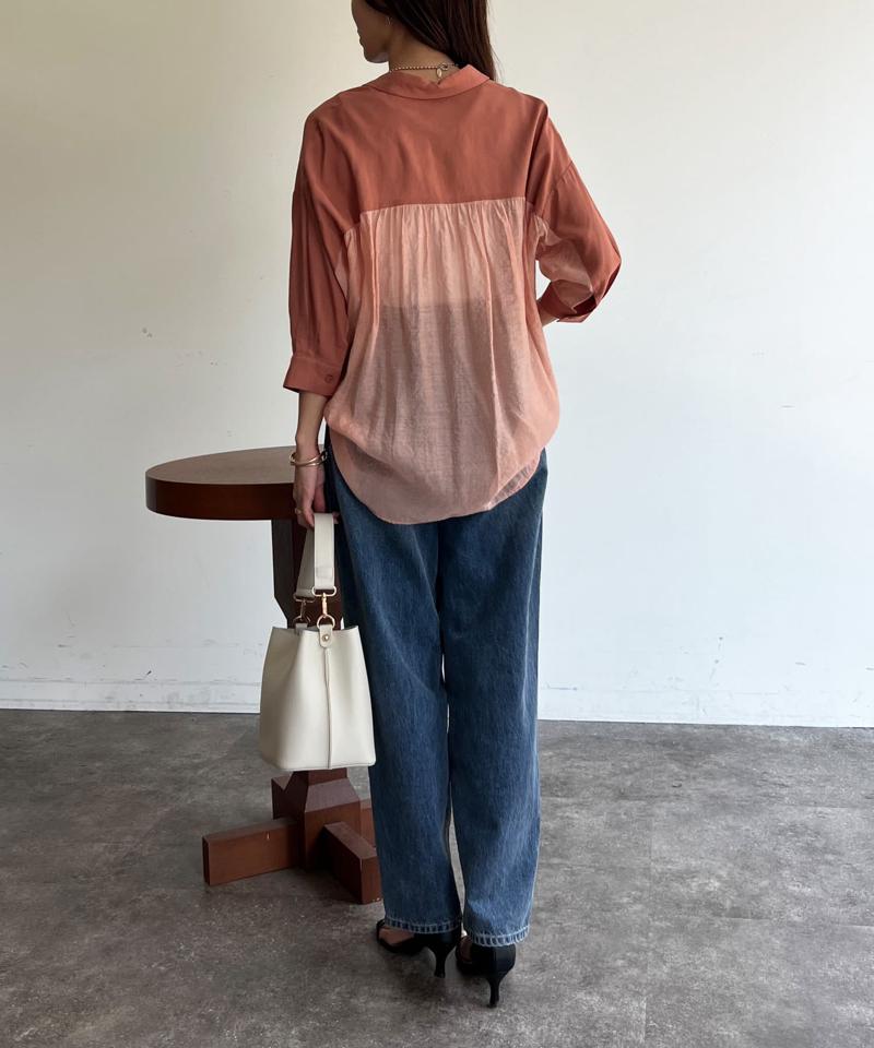 BACKシアーリネンシャツ