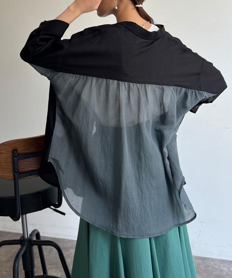 BACKシアーリネンシャツ