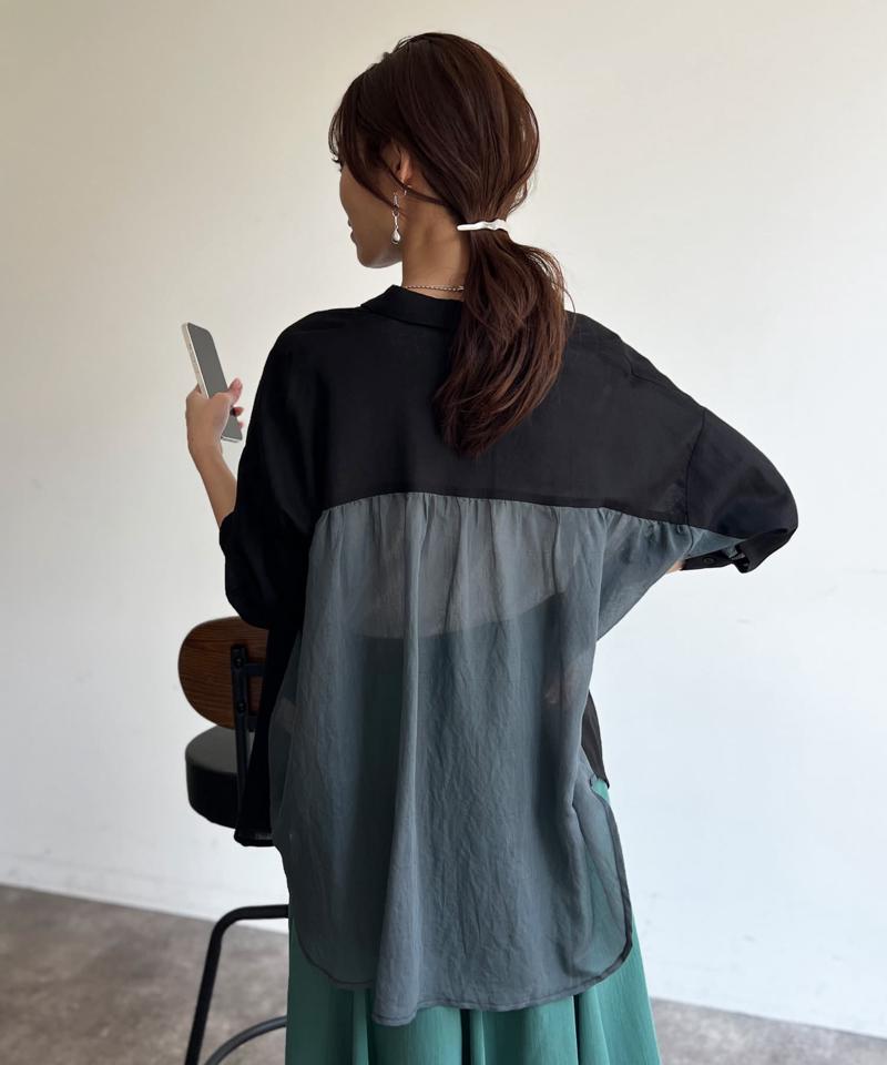 BACKシアーリネンシャツ