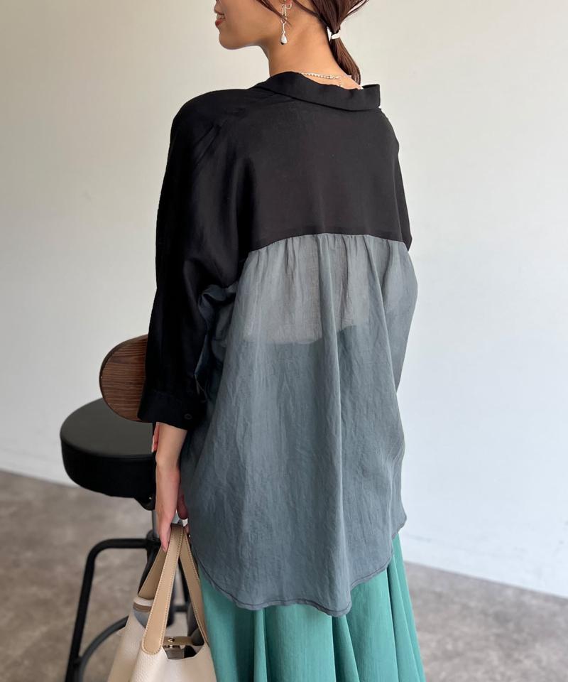 BACKシアーリネンシャツ