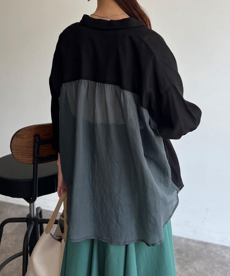 BACKシアーリネンシャツ