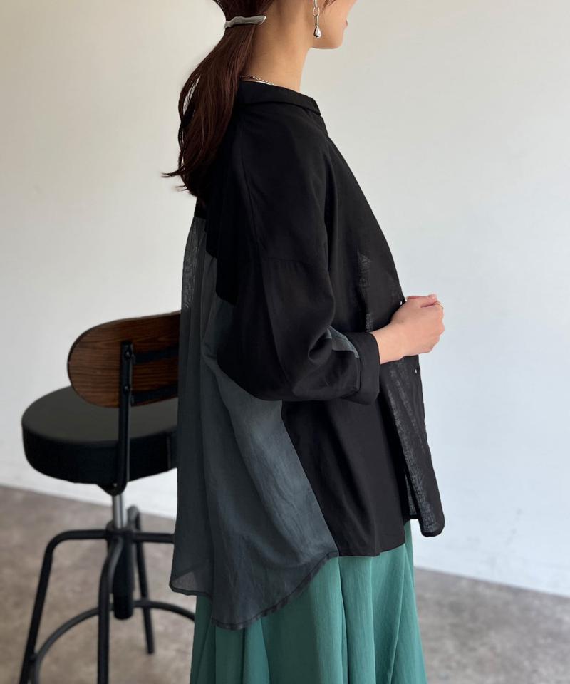 BACKシアーリネンシャツ