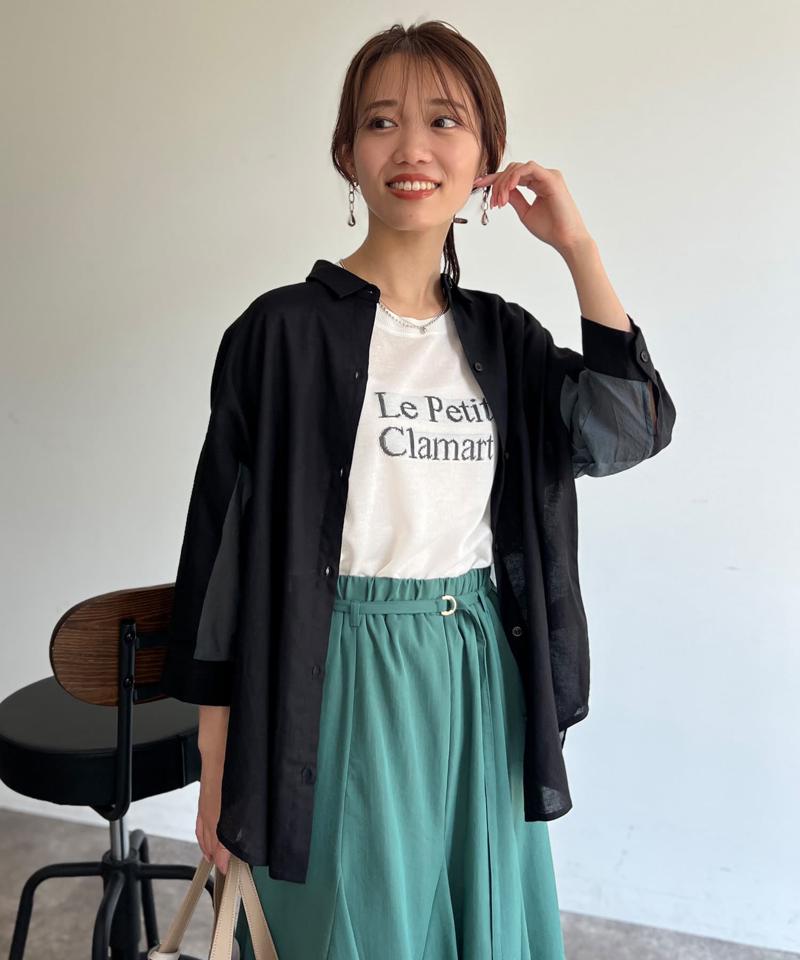 BACKシアーリネンシャツ