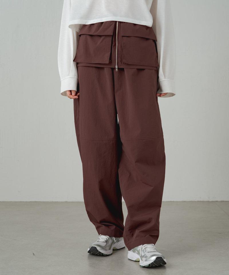 【earthy_】【撥水】ナイロンボリュームパンツ