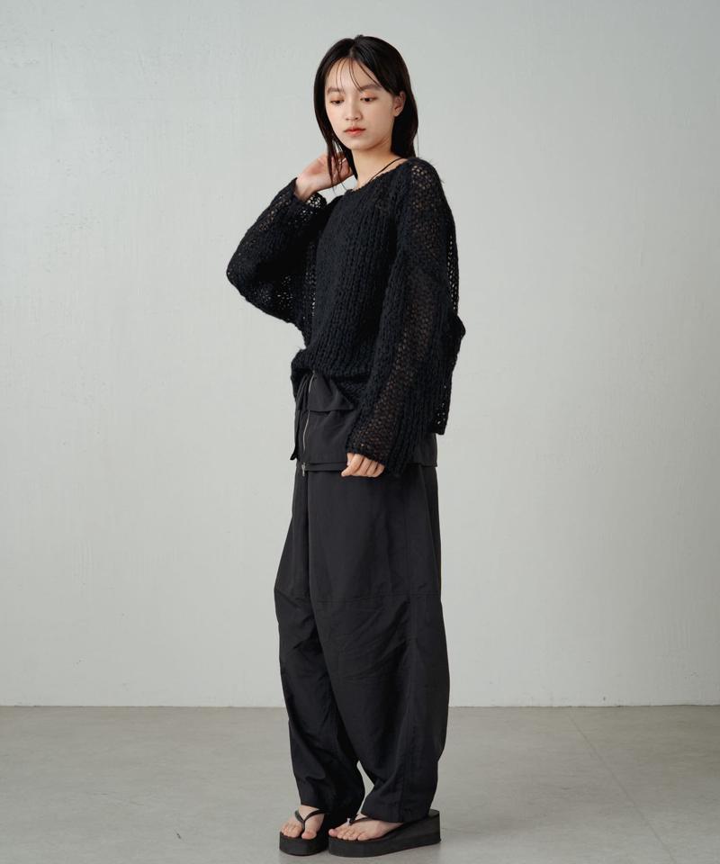 【earthy_】【撥水】ナイロンボリュームパンツ