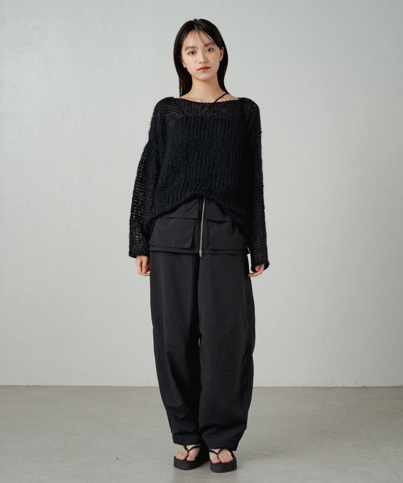 【earthy_】【撥水】ナイロンボリュームパンツ