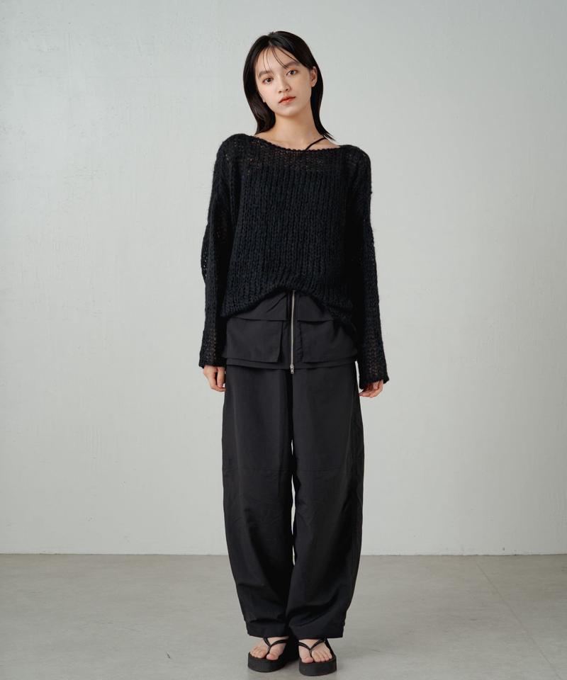 【earthy_】【撥水】ナイロンボリュームパンツ