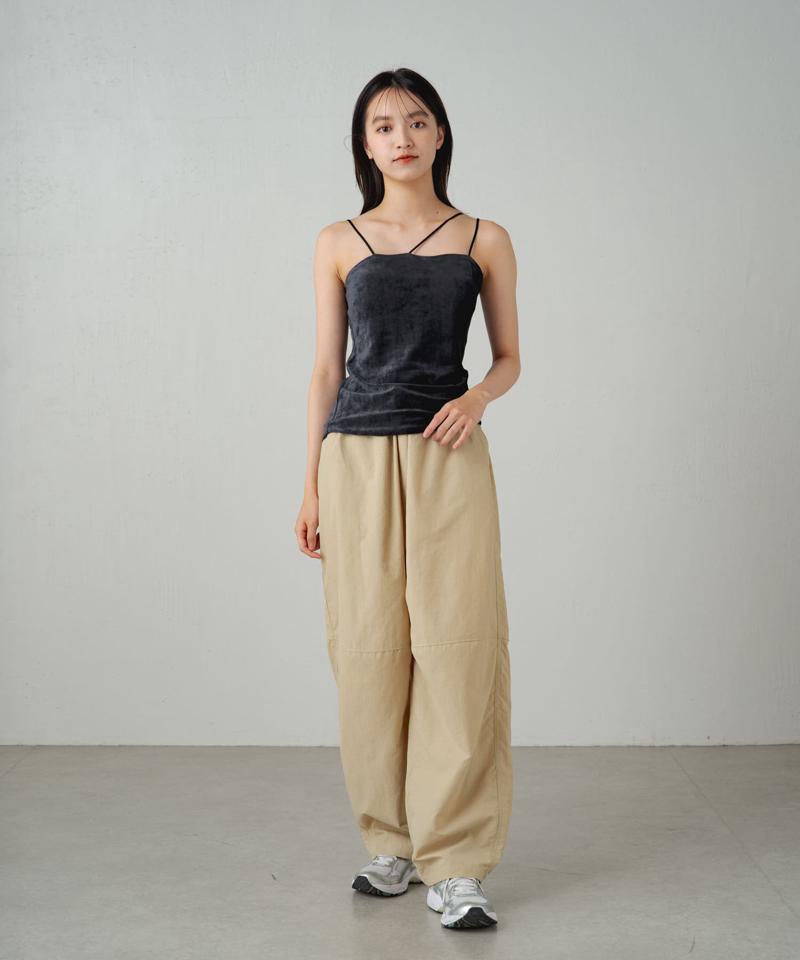 【earthy_】【撥水】ナイロンボリュームパンツ