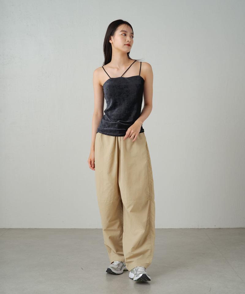 【earthy_】【撥水】ナイロンボリュームパンツ