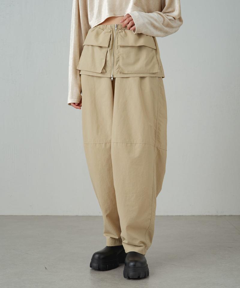 【earthy_】【撥水】ナイロンボリュームパンツ