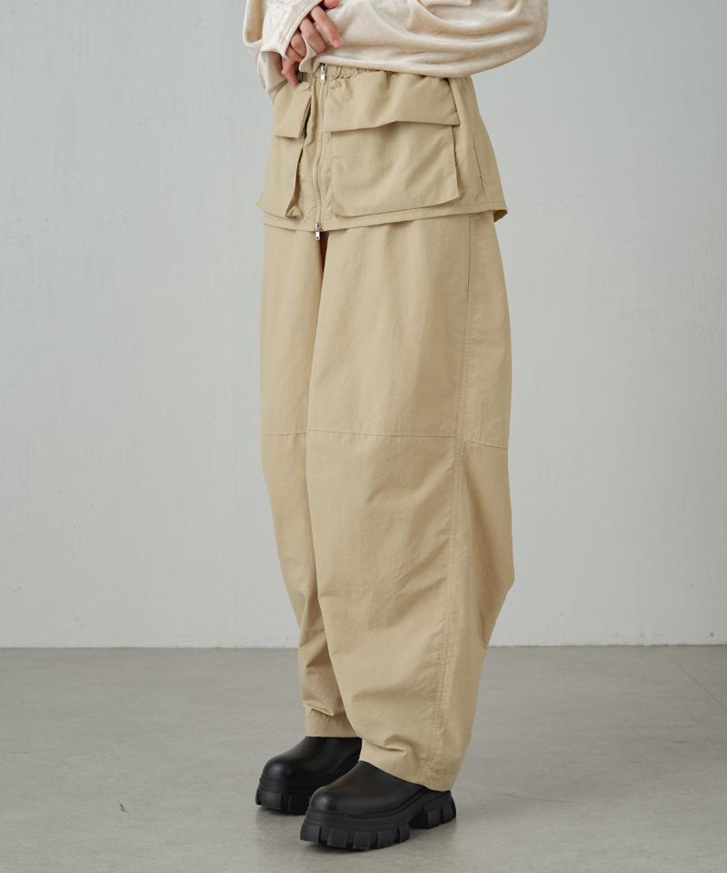 【earthy_】【撥水】ナイロンボリュームパンツ