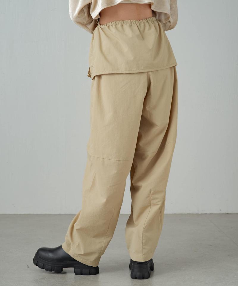 【earthy_】【撥水】ナイロンボリュームパンツ