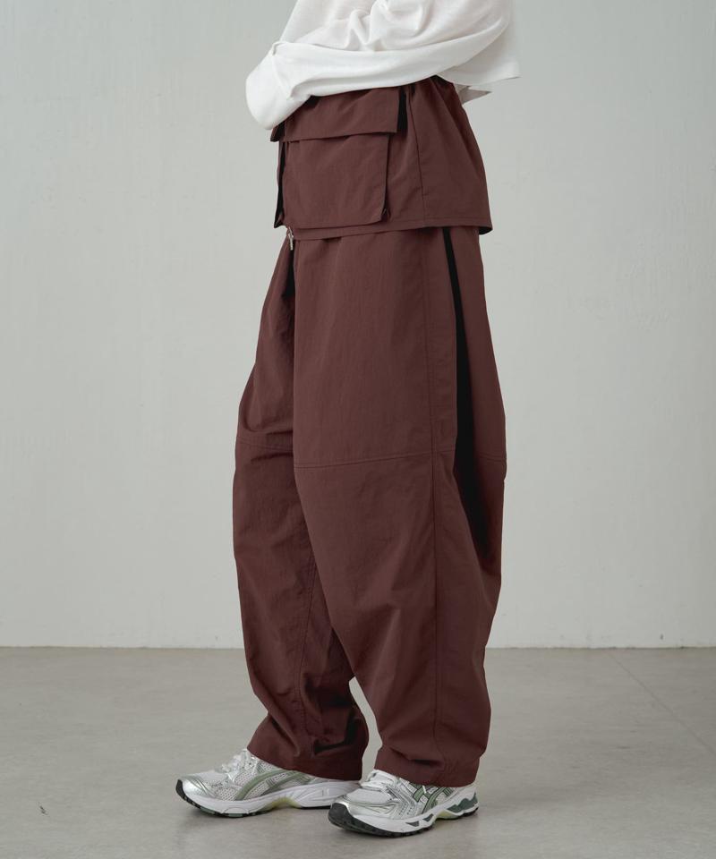 【earthy_】【撥水】ナイロンボリュームパンツ
