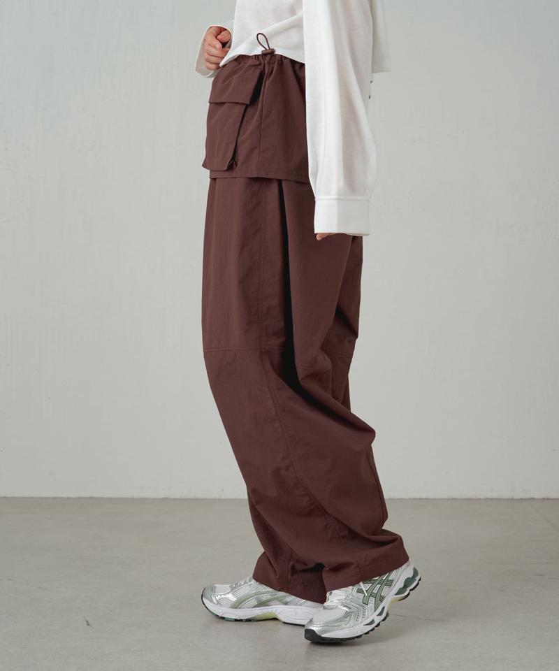 【earthy_】【撥水】ナイロンボリュームパンツ