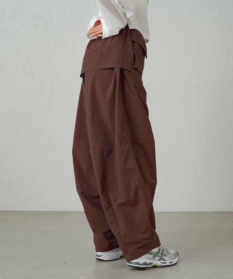 【earthy_】【撥水】ナイロンボリュームパンツ