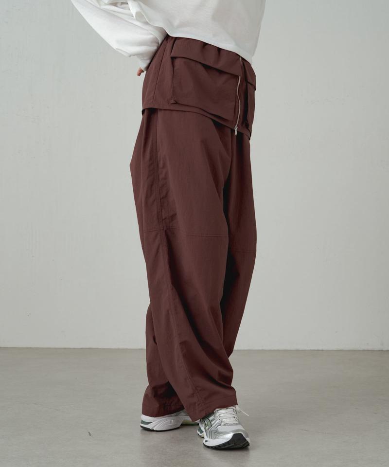 【earthy_】【撥水】ナイロンボリュームパンツ