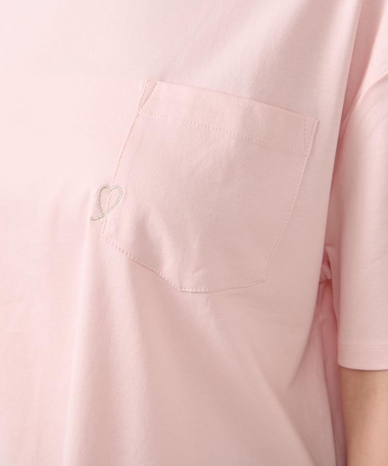 【最高にキュート】ハート刺繍Tシャツ