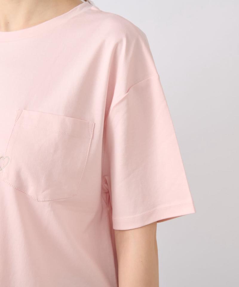【最高にキュート】ハート刺繍Tシャツ