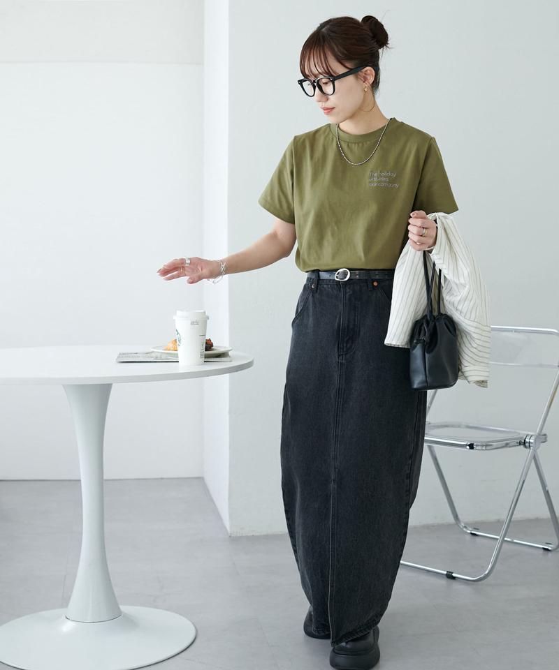 【新色追加】3段ロゴ刺繍ショートTシャツ《WEB限定》