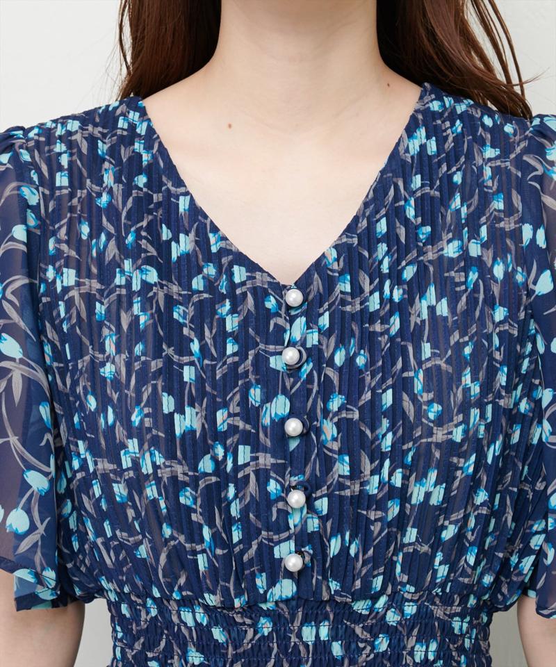 Lサイズ追加/フレアスリーブお上品ワンピース