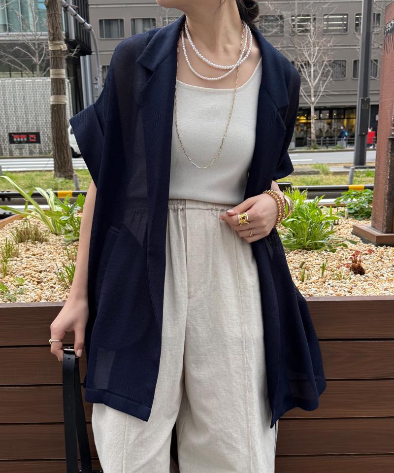 【夏の体型カバーに！】メッシュ半袖ジャケット