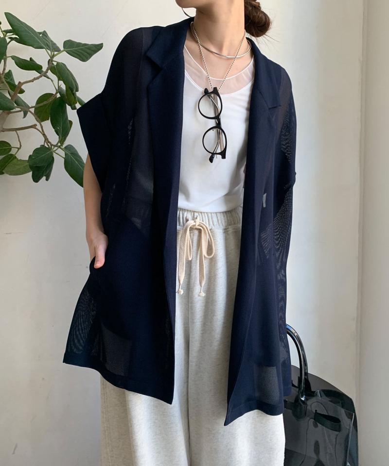 【夏の体型カバーに！】メッシュ半袖ジャケット