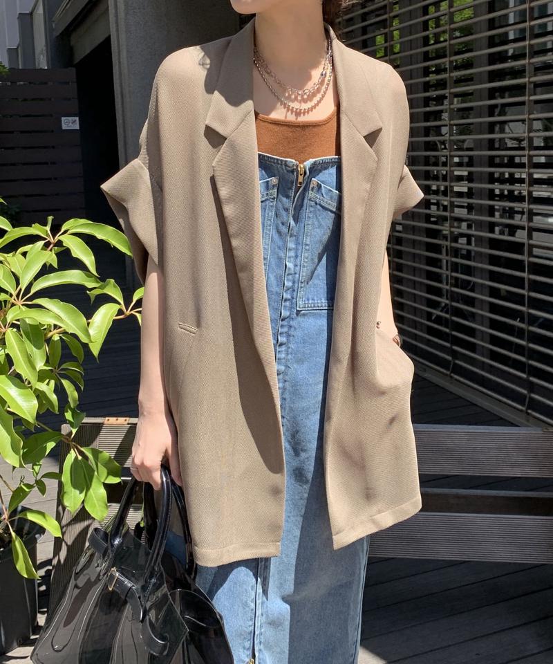 【夏の体型カバーに！】メッシュ半袖ジャケット