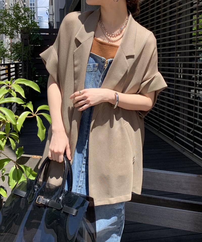 【夏の体型カバーに！】メッシュ半袖ジャケット