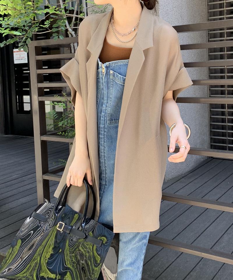 【夏の体型カバーに！】メッシュ半袖ジャケット