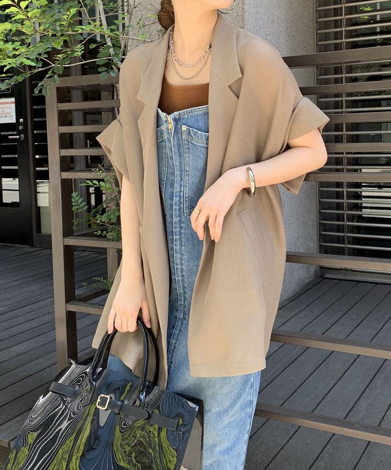 【夏の体型カバーに！】メッシュ半袖ジャケット