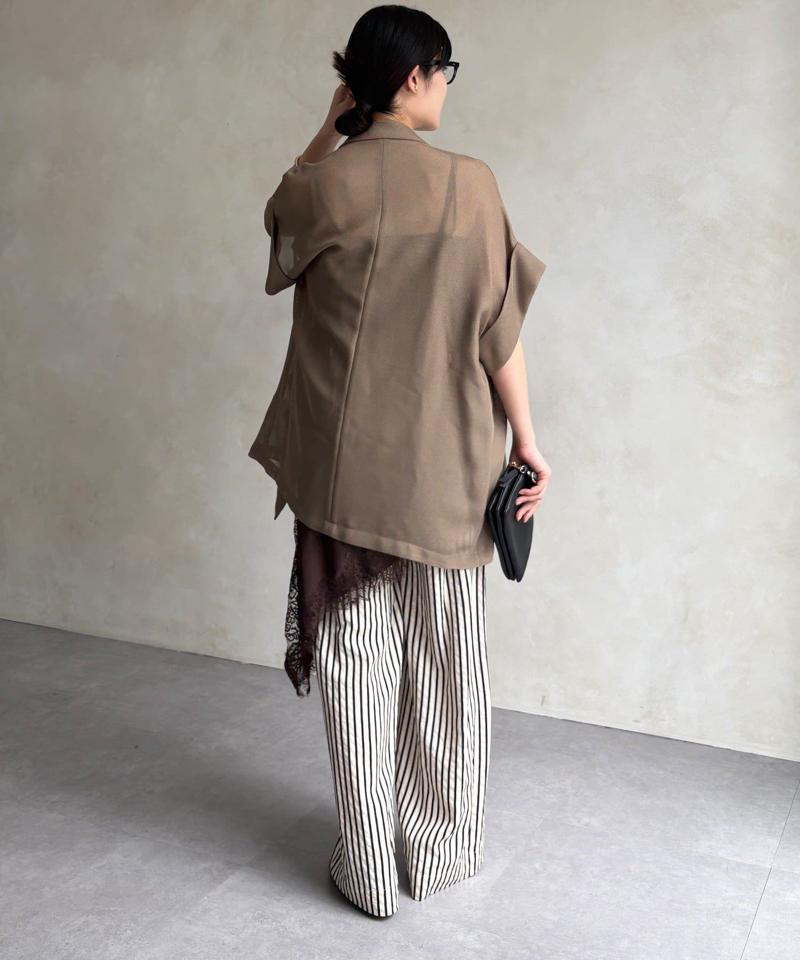【夏の体型カバーに!】メッシュ半袖ジャケット