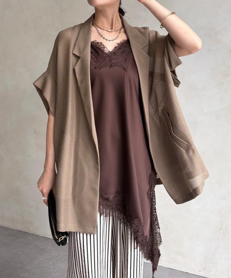 【夏の体型カバーに!】メッシュ半袖ジャケット