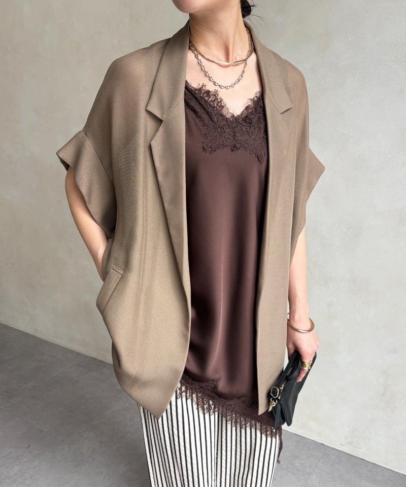 【夏の体型カバーに!】メッシュ半袖ジャケット