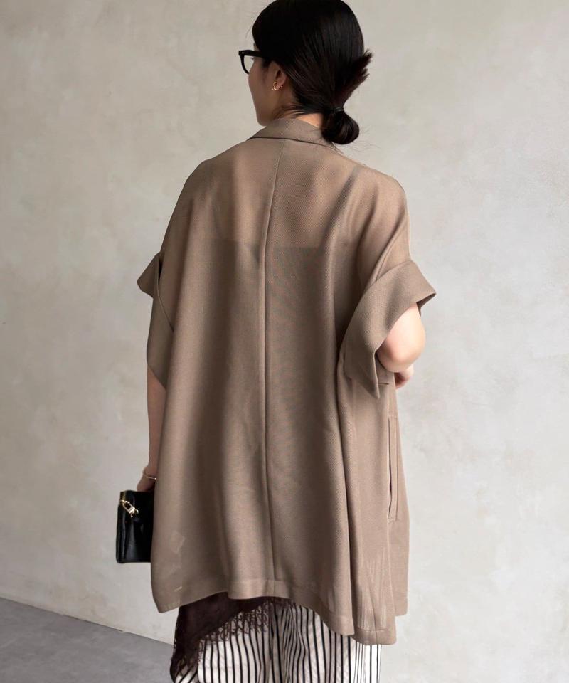 【夏の体型カバーに!】メッシュ半袖ジャケット