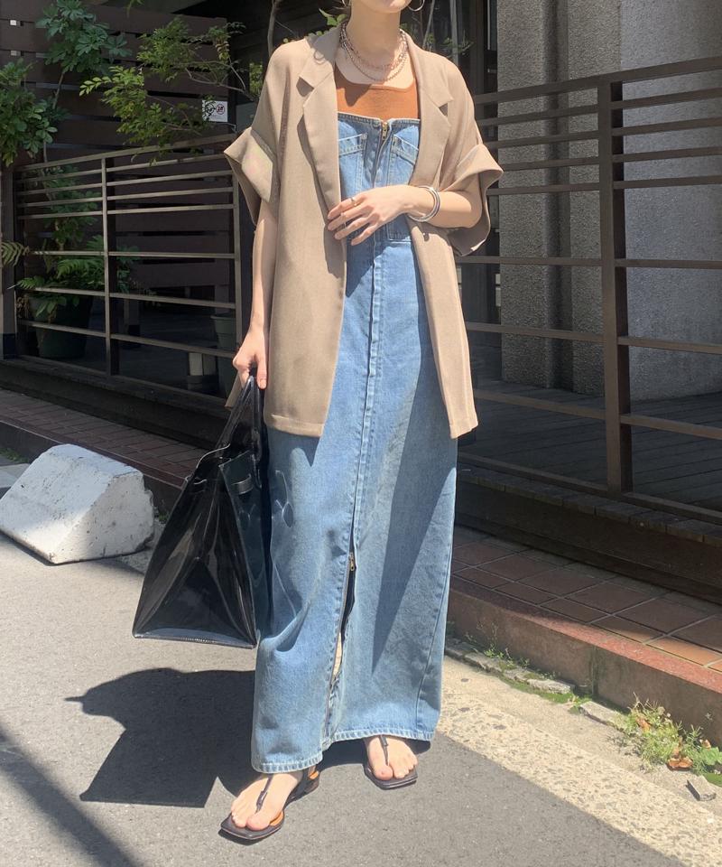 【夏の体型カバーに!】メッシュ半袖ジャケット