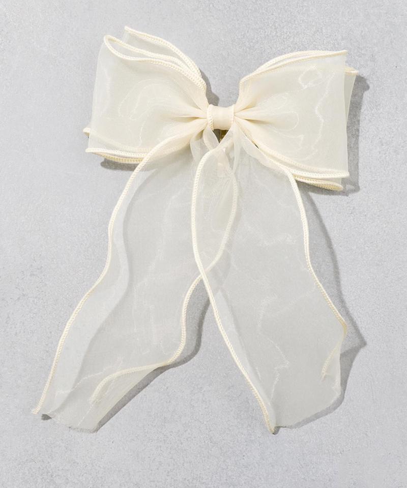 チュールダブルリボンヘアフック