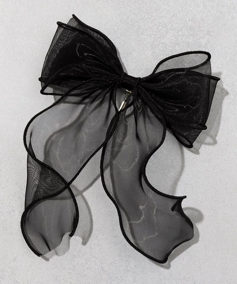 チュールダブルリボンヘアフック