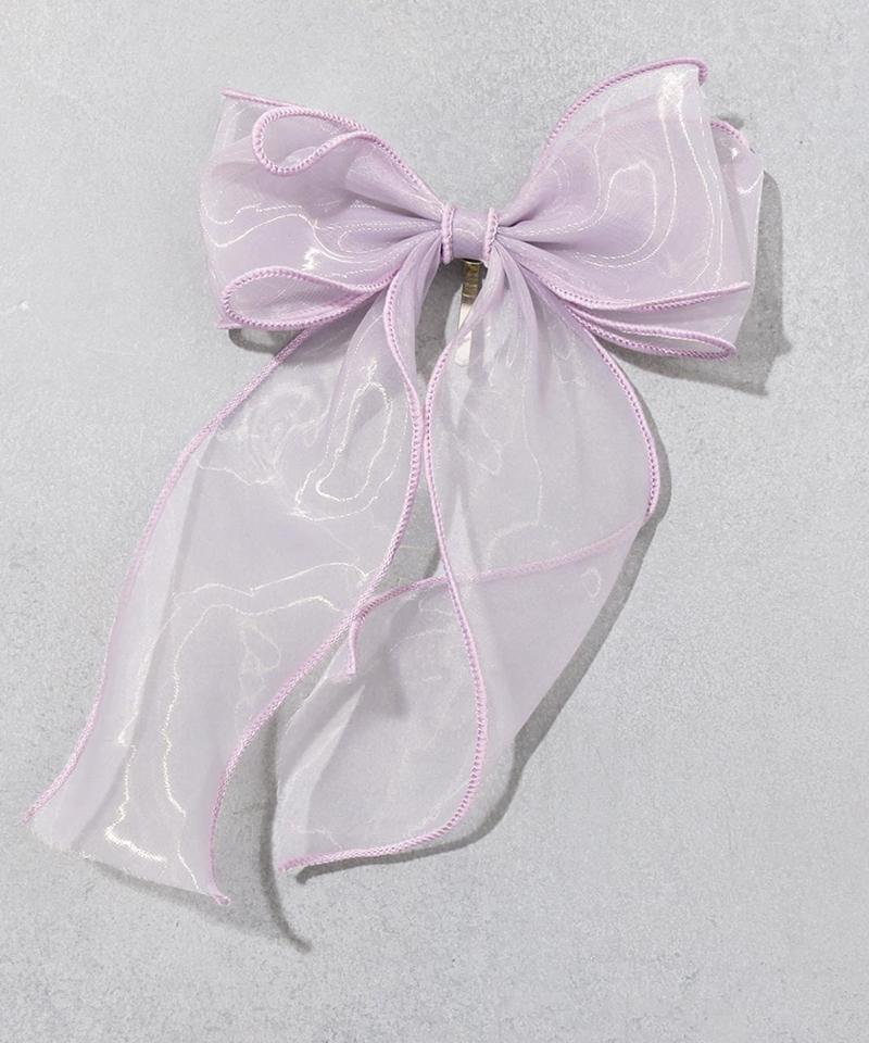 チュールダブルリボンヘアフック