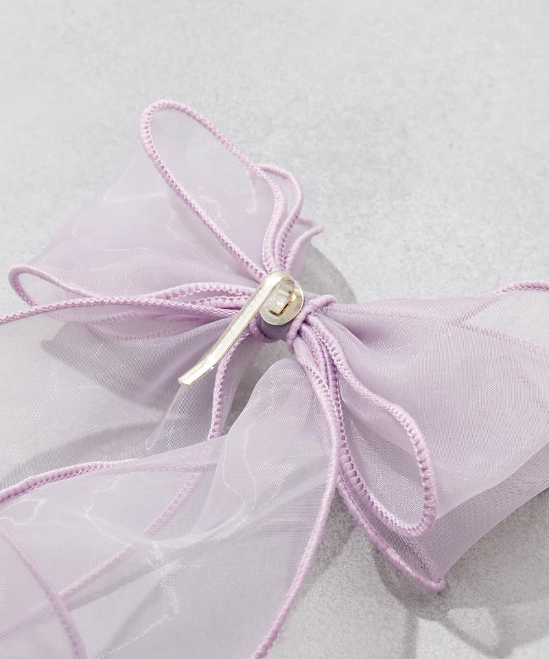 チュールダブルリボンヘアフック