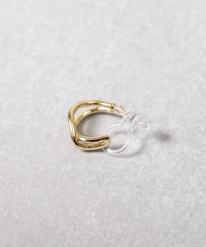 メタル2連半円フープ樹脂イヤリング