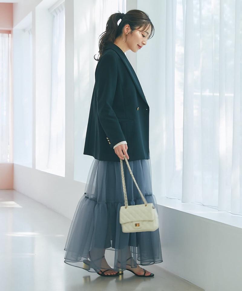 【ベストセラー・トールサイズ登場！・美シルエット】メタル釦ダブルジャケット